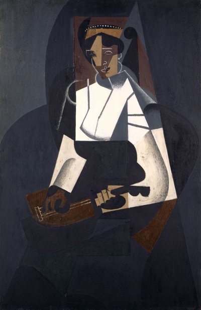 Woman with Mandolin, after Corot, 1916 by Juan Gris