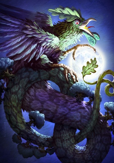 Moonlit Forest Dragon by Juan Hernaz