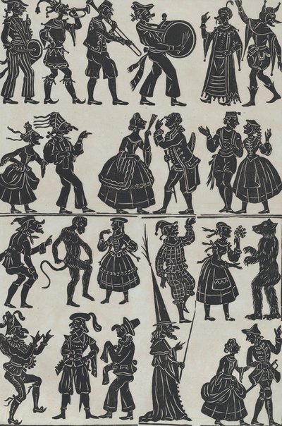 Sheet 7 of figures for Chinese shadow puppets by Juan Llorens