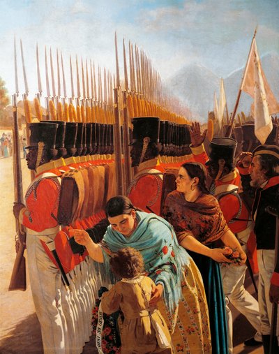 Troops in Rancagua (detail) by Juan Manuel Blanes