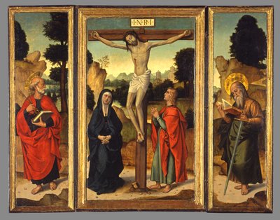 Crucifixion with the Virgin and Saints John the Evangelist, Peter, and Paul by Juan de Borgoña