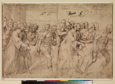 Two Studies for Saint Stephen Being Led to His Martyrdom by Juan de Juanes