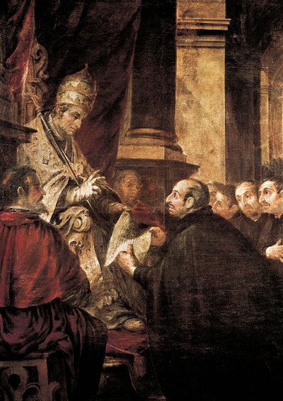Saint Ignatius of Loyola Receiving the Bull of the Order of Jesuits from Pope Paul III by Juan de Valdes Leal