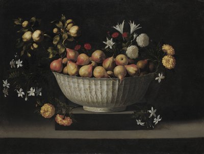 Flowers and Fruit in a China Bowl, c. 1645 by Juan de Zurbaran