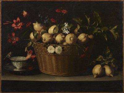 Still Life with Lemons in a Wicker Basket, ca 1643-1649 by Juan de Zurbaran