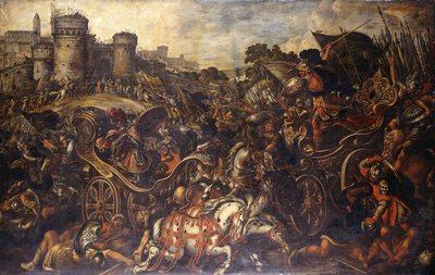 Achilles Confronting Hector Outside Troy by Juan de la Corte