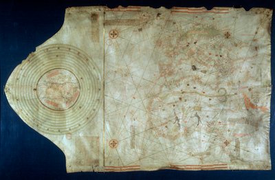 Marine Chart of Juan de la Cosa, Cartographer Companion of Navigator Christopher Columbus by Juan de la Cosa