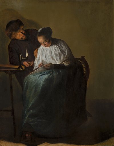 Man Offering Money to a Young Woman by Judith Leyster