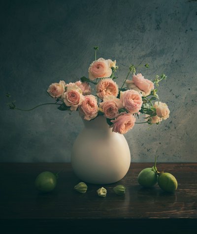 Pink Roses Still Life by Judy Tseng