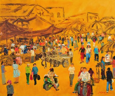 Busy Outdoor Market by Jukyong Park