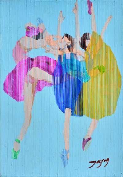 Colorful Dancing Figures by Jukyong Park