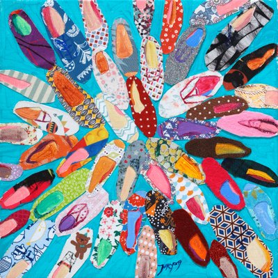 Colorful Patterned Slippers by Jukyong Park
