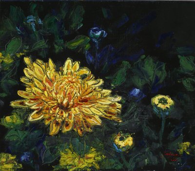 Golden Chrysanthemum Bloom by Jukyong Park