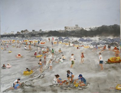 Lively Beach Scene by Jukyong Park
