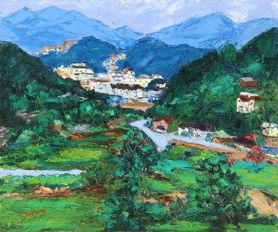 Peaceful Mountain Village by Jukyong Park