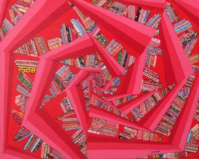 Spiraling Red Books by Jukyong Park