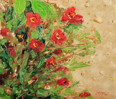 Vibrant Red Blossoms by Jukyong Park
