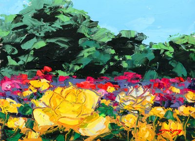 Vibrant Rose Garden by Jukyong Park