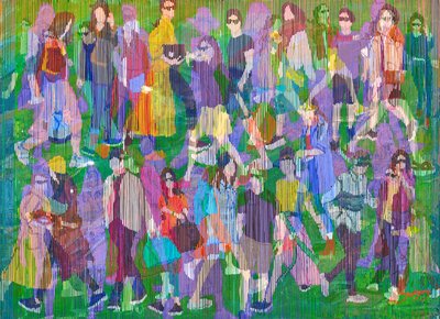 Vibrant Street Crowd by Jukyong Park