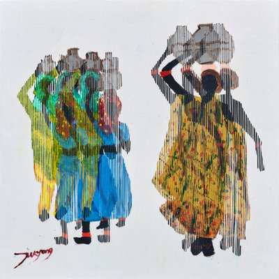 Vibrant Women Carrying Pots by Jukyong Park