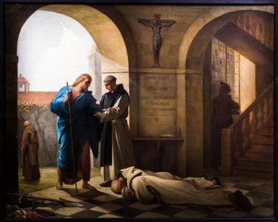 Reception of a Stranger Among the Trappists by Jules Joseph Dauban