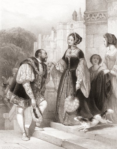 King Henry VIII of England with Anne Boleyn by Jules (after) David