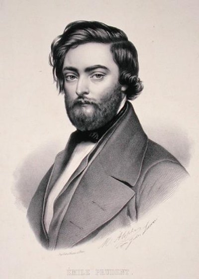 Portrait of Emile Prudent (1817-63) engraved by Marie Alophe (1812-83) by Jules (after) Laure