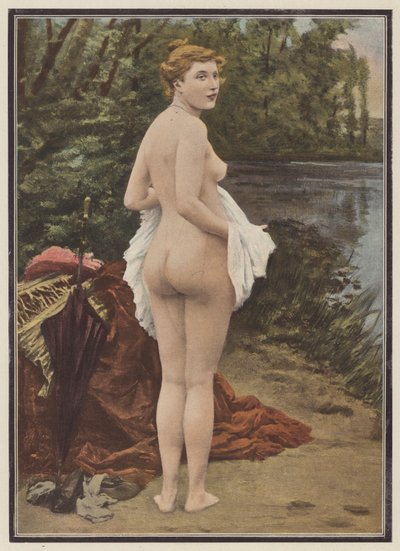 Summer, Woman Bathing in a Lake by Jules (after) Scalbert