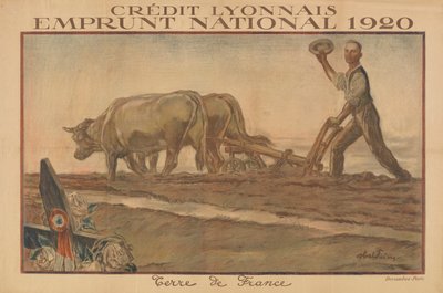 Lyon Credit, National Loan 1920, Land of France by Jules Abel Faivre
