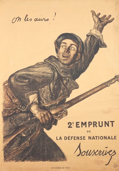 French WWI Poster - 2nd Issue of War Bonds by Jules Abel Faivre
