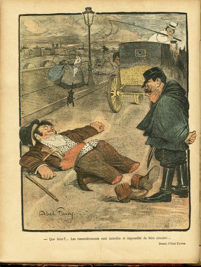 Illustration of Abel Faivre (1867-1945) in Le Rire by Jules Abel Faivre