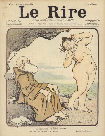 The Temptation of St Anthony, Illustration for Le Rire by Jules Abel Faivre