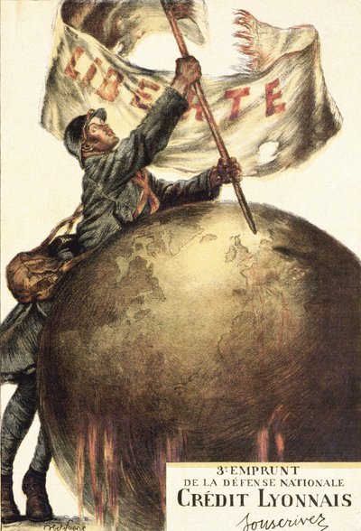 Third loan of Défense Nationale du Crédit Lyonnais: “Subscribe” by Jules Abel Faivre