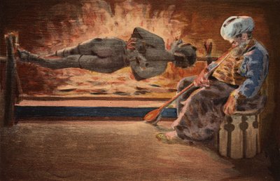 Panurge watching a Turk who has fallen asleep. Illustration by Jules Garnier. In 