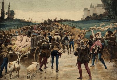 The army of Picrochole advancing on the lands of Grandgousier. Illustration by Jules Garnier. In 