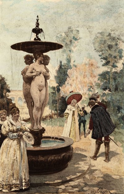 The Fountain of the Abbey of Theleme, the Three Graces by Jules Arsene Garnier