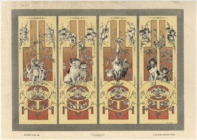 Monkeys, cats, herons and dogs, plate 3 from 