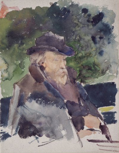 Sketch of Edward Burne-Jones in a Boat, Walton-on-Thames, 1880-1884 by Jules Bastien Lepage