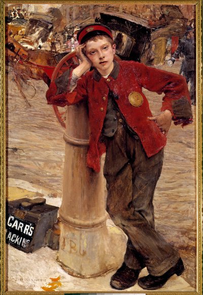 The Little English Shoe Shine (Painting by Jules Bastien Lepage) by Jules Bastien Lepage