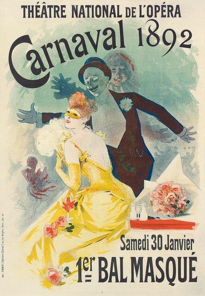 Advertisement for the 1st Carnaval Masked Ball at the Theatre National de l