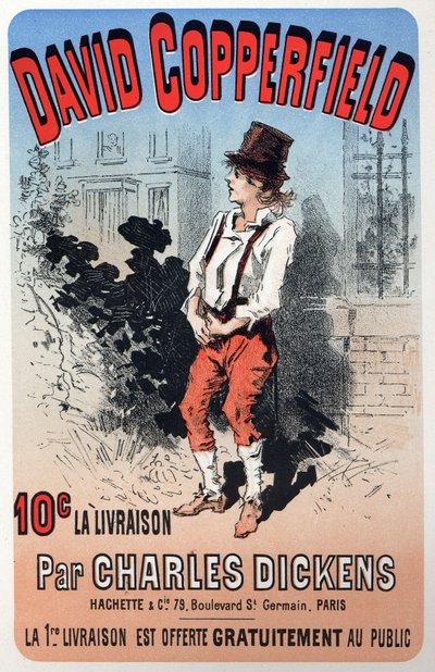 Literature. David Copperfield, by Charles Dickens. Poster by Jules Cheret for a fascicule