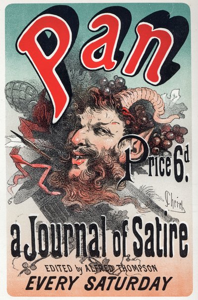 Pan, satirical newspaper. Poster by Jules Cheret, England, c.1880 by Jules Cheret