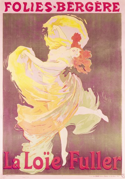 Poster Advertising Loie Fuller at the Folies Bergere by Jules Cheret