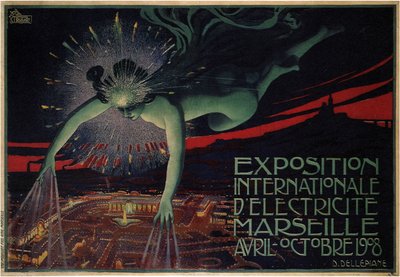 Poster for the International Exhibition of Electricity in 1908 by Jules Cheret