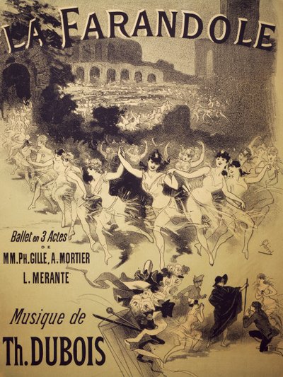 Poster for La Farandole, ballet by Jules Cheret