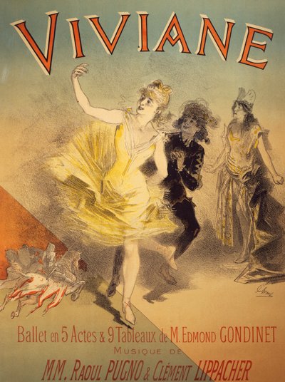 Poster for Viviane, ballet by Edmond Gondinet, music by Raoul Pugno and Clement Lippacher by Jules Cheret