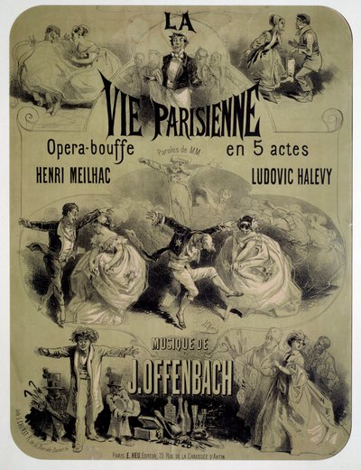 Poster for opera food La vie parisienne by Jacques Offenbach by Jules Cheret