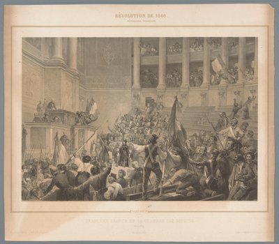 Parisian Insurgents Disrupting the Meeting of the Chamber of Deputies (Scenes from the February Revolution of 1848) by Jules  David
