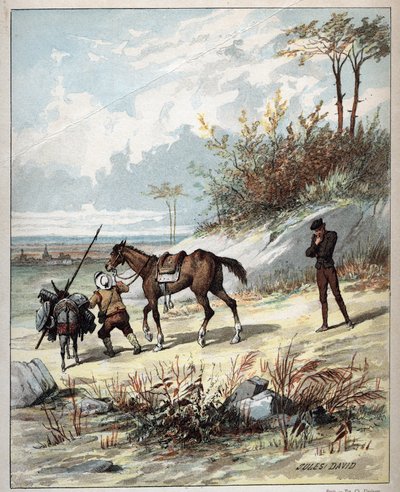 Don Quixote and Sancho Panza - Illustration by Jules David (1808-1892) from 