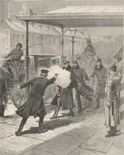 The Assassination of Count Mikhail Loris-Melikov. From Le Monde Illustré, 1880 by Jules Descartes Férat